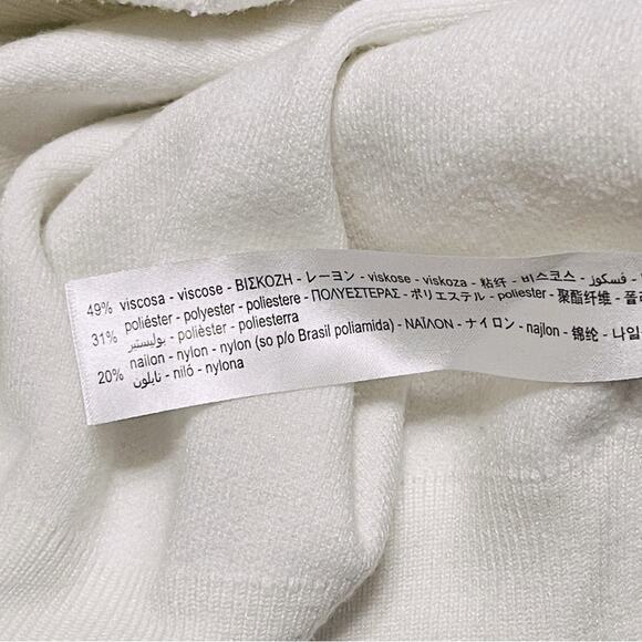 Zara Cropped Hoodie Sweater Sweatshirt White Size M - Picture 4 of 6